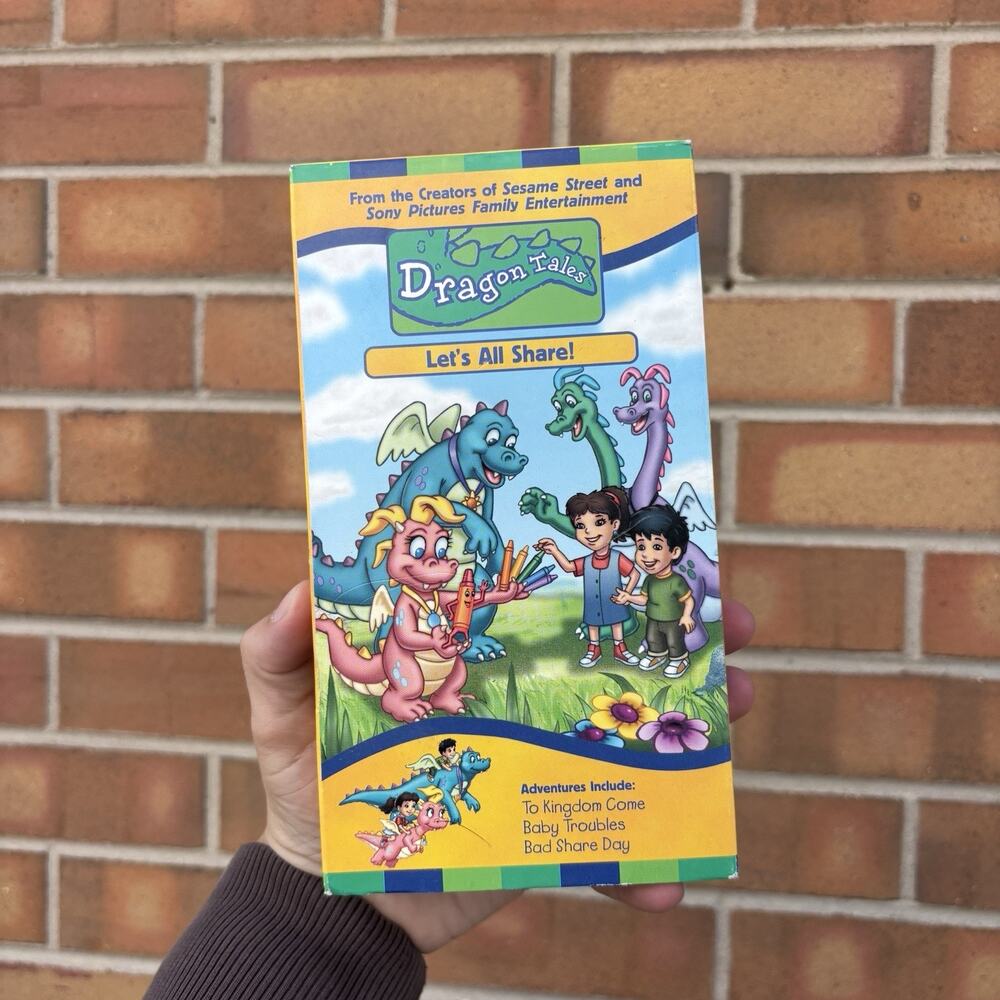 Dragon Tales Lets All Share VHS Tape 2000s Y2K Nostalgia Kids Show